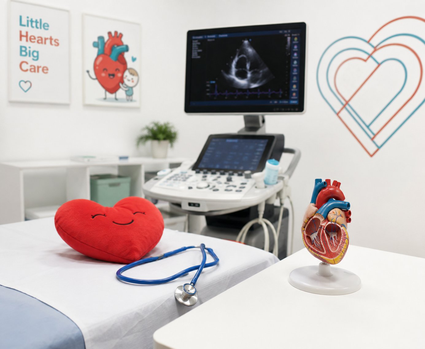 Dr Naqvi's welcoming paediatric cardiology consultation room